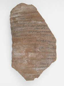 Ostrakon with a Letter from Pilatus to Peter, Coptic, 600. Creator: Unknown.