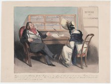 Plate 11: Monsieur on m'a volé un billet de 1000 francs, 1838. Creator: Honore Daumier.