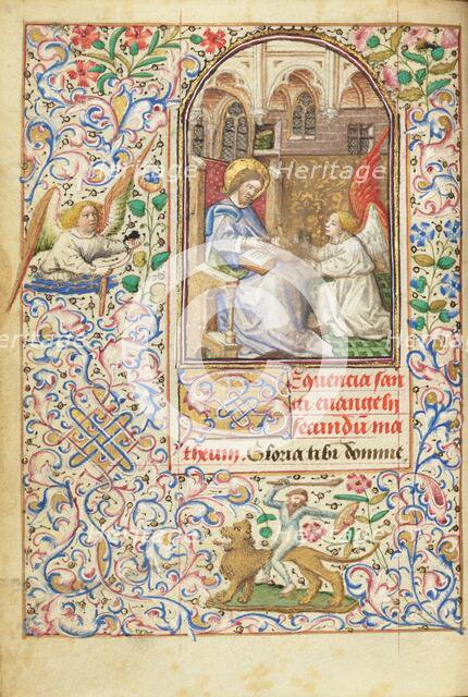 Saint Matthew; Hours of Simon de Varie, 1455. Creator: Dunois Master.