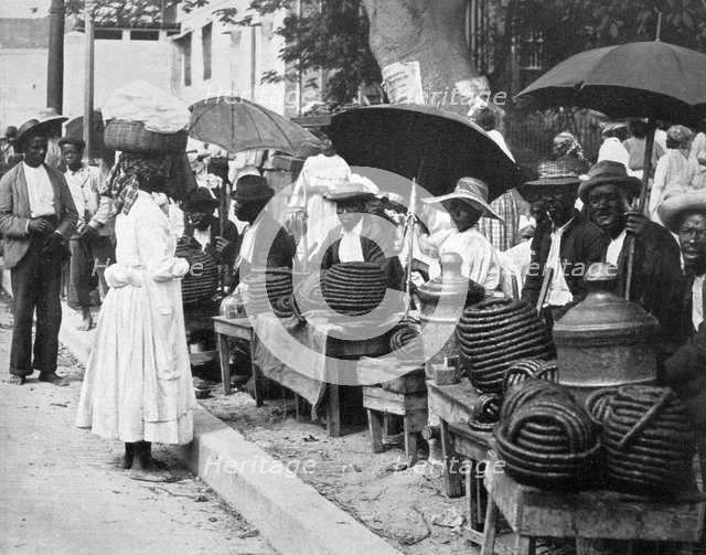 Rope tobacco sellers, Jamaica, c1905.Artist: Adolphe Duperly & Son