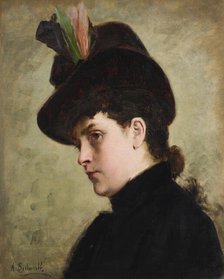Portrait of a Woman,  c.1880. Creator: Amanda Carolina Vilhelmina Sidwall.