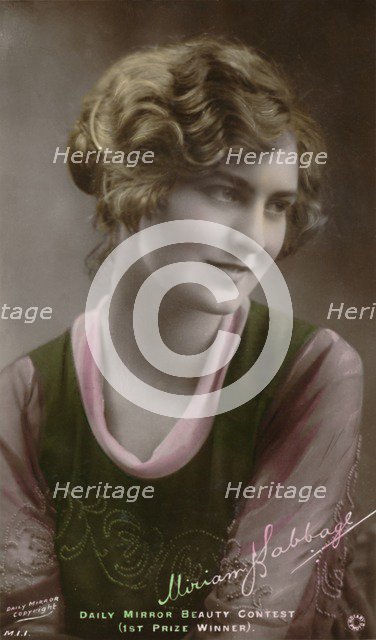 'Miriam Babbage, (c1880-1950) - Daily Mirror Beauty Contest (1st Prize Winner)', c1930. Creator: Unknown.