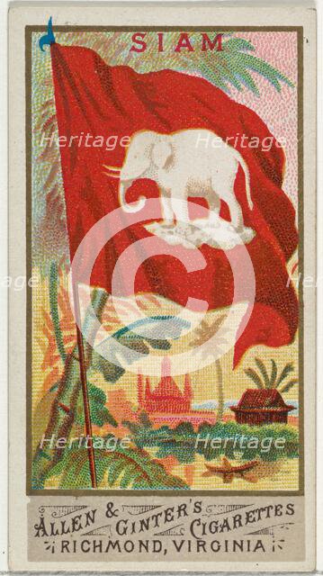 Siam, from Flags of All Nations, Series 1 (N9) for Allen & Ginter Cigarettes Brands, 1887. Creator: Allen & Ginter.