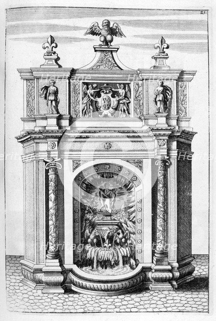 Fountain design, 1664. Artist: Georg Andreas Bockler