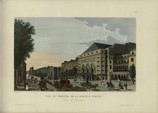 Vue du Théâtre de la Porte Saint-Martin, prise du boulevard, 1817-1824. Creator: Courvoisier-Voisin, Henri (1757-1830).
