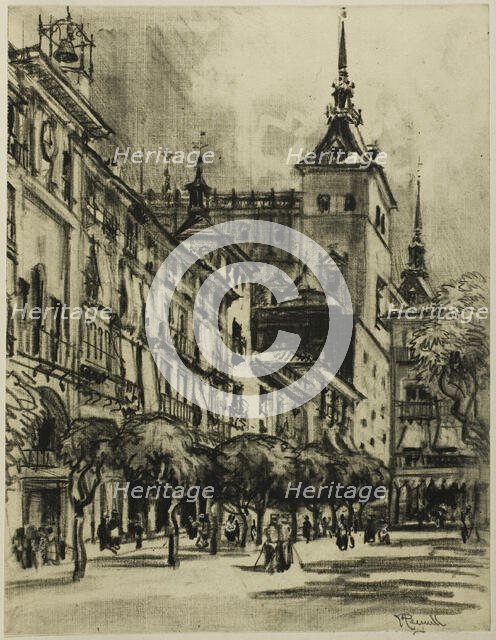 The Zocodover, Toledo, c. 1903. Creator: Joseph J Pennell.