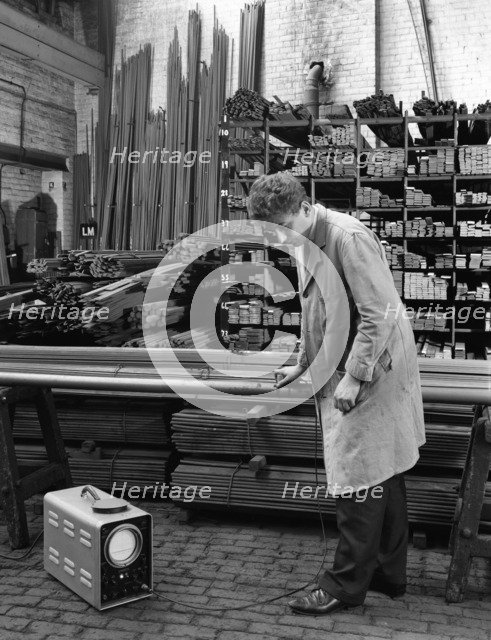 Ultrasonic testing of steel, J Beardshaw & Sons, Sheffield, South Yorkshire, 1963. Artist: Michael Walters