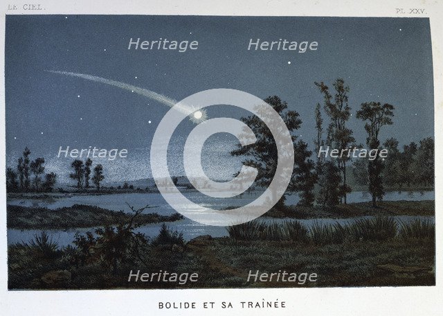 Bolide and its train, 1870. Artist: Unknown