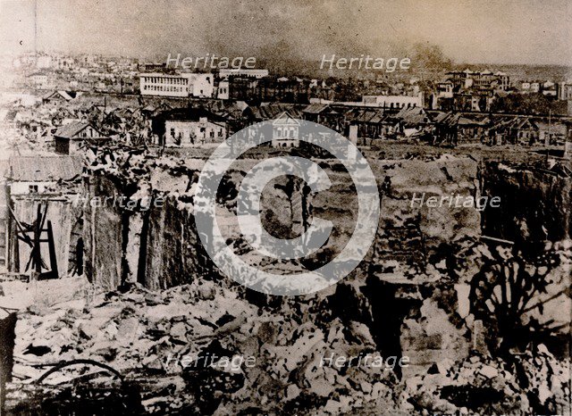 The ruins of Stalingrad, c1942. Artist: Unknown