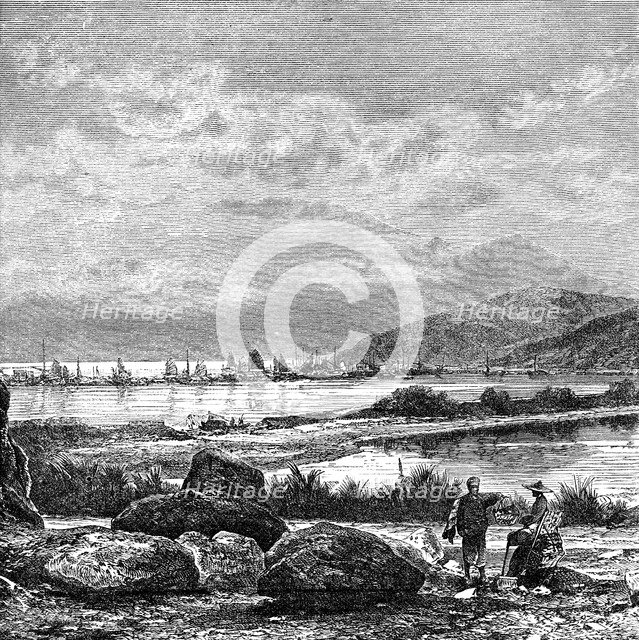 'Hong Kong, view from Kowlun', c1890. Artist: Unknown