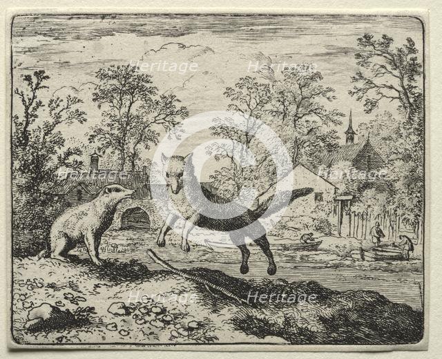Reynard the Fox: Reynard Doing Penance. Creator: Allart van Everdingen (Dutch, 1621-1675).