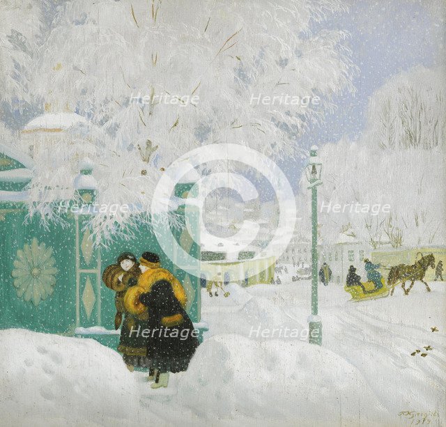Winter Scene. Artist: Kustodiev, Boris Michaylovich (1878-1927)
