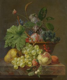 Still Life with Fruit in a Terracotta Dish, c.1830. Creator: Anthony Oberman.