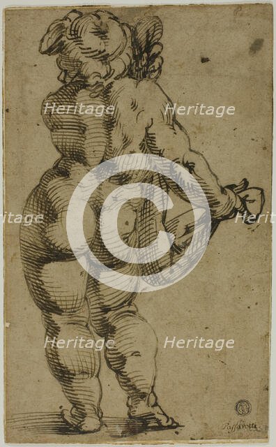 Standing Putto Seen From the Back, 1570/75. Creator: Bartolomeo Passarotti.