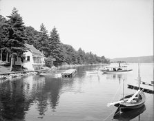 Boat house at Rogers' Rock, Lake George, N.Y., between 1900 and 1910. Creator: William H. Jackson.