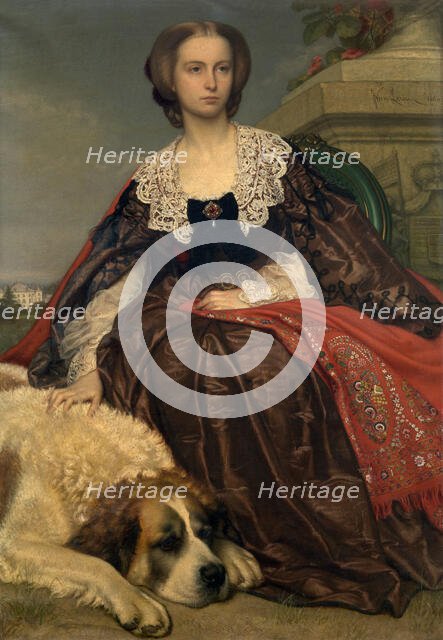 Princess Herminie de Looz et Corswarem, 1860. Creator: Joseph Henri Francois Van Lerius.