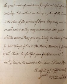 Letter from William Pitt,  between 1766 and 1770. Creator: William Pitt the Younger.