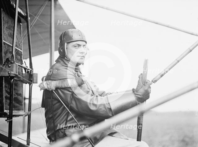 Army Aviation, College Park Aviation Field, 2nd Season - Capt. F.B. Hennessy, Curtiss Plane, 1912. Creator: Harris & Ewing.