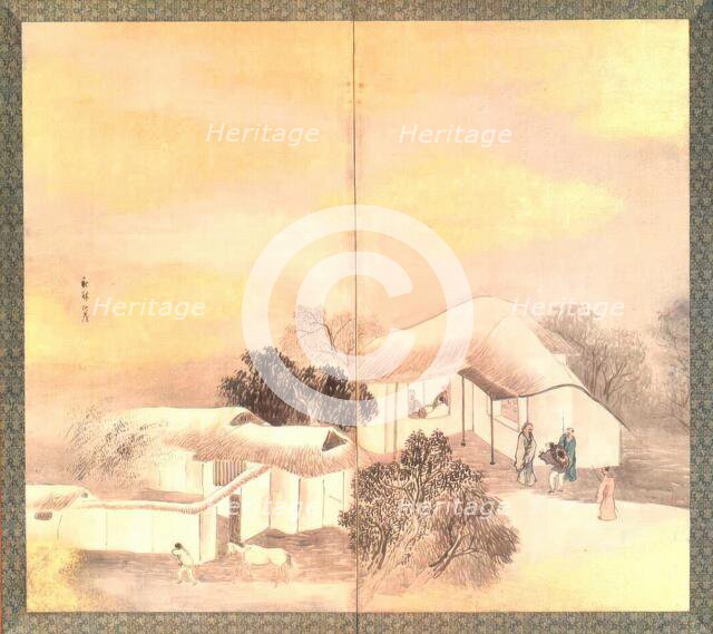 Houses In An Autumn Grove, 1770. Creator: Yosa Buson.