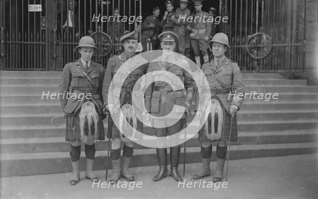Lieut. Seely, Lt. Col. P.A. Guthrie, Col. J.S. Denis [i.e. Dennis], Capt. Black, July 1917. Creator: Bain News Service.