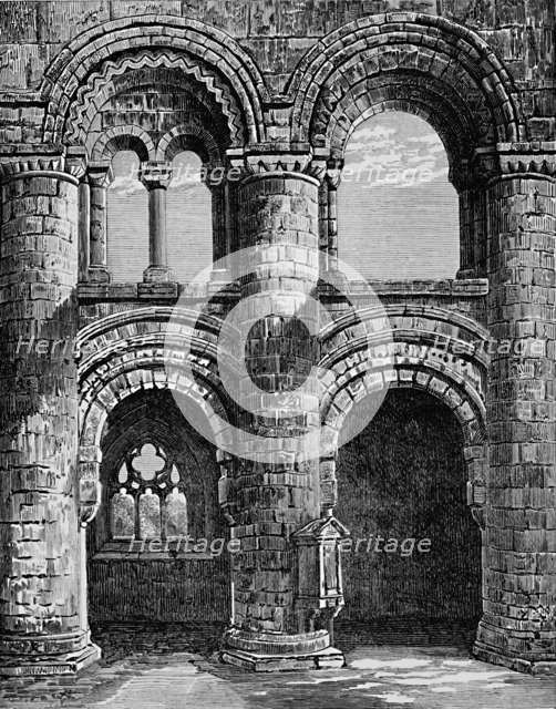 'Norman Arches in Nave', Jedburgh Abbey, c1880, (1897). Artist: Alexander Francis Lydon.