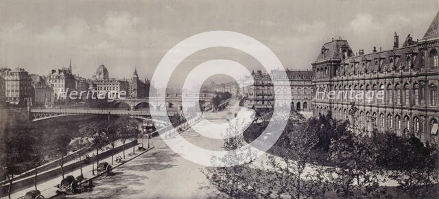 Le quai Pelletier et l'Hôtel de Ville (vue prise du quai de la Grève), 4ème arrondiss...c1845-1885. Creators: Frederic Martens, Goupil and Co.