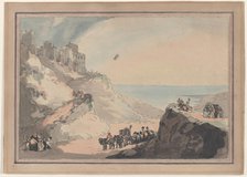 Departure of Blanchard and Jeffries' Balloon from Dover, January 7, 1785, January ..., January 1794. Creator: Thomas Rowlandson.