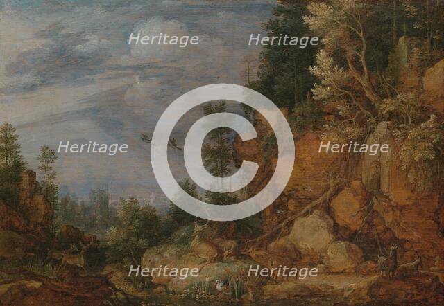 Rocky Landscape with Deer and Goats, 1620. Creator: Gillis Claesz. de Hondecoeter.