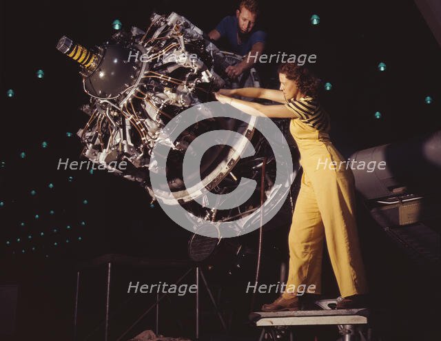 Women are trained to do precise and...Douglas Aircraft Company plants, Long Beach, Calif., 1942. Creator: Alfred T Palmer.