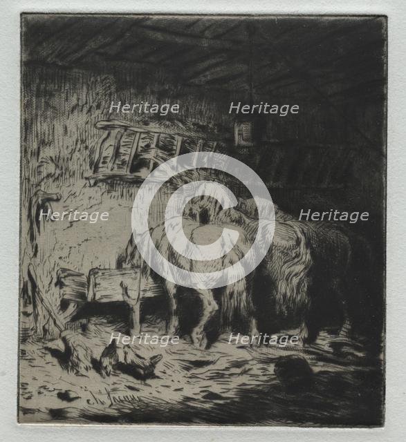 The Stable. Creator: Charles-Émile Jacque (French, 1813-1894).
