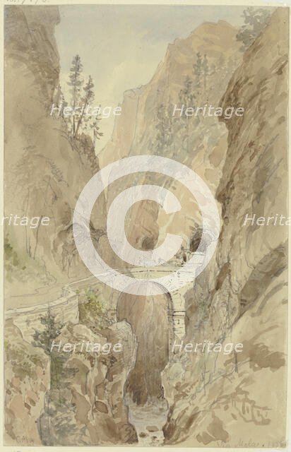 View from the Via Mala on the Splügenstraße, 1856. Creator: Carl Morgenstern.