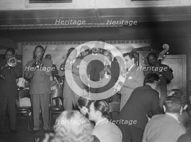 Portrait of Sol (Solomon) Yaged, Jimmy Jones(?), and John (O.) Levy(?), Jimmy Ryan's..., N.Y., 1946. Creator: William Paul Gottlieb.
