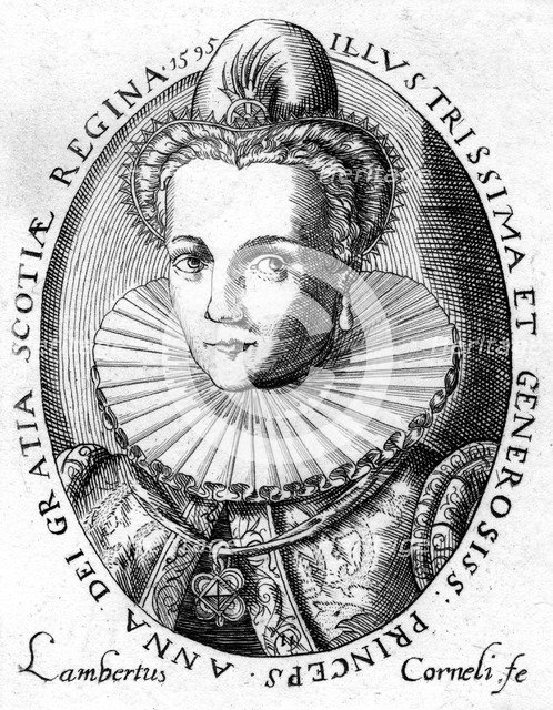 Anne of Denmark, queen consort of King James I of England and VI of Scotland. Artist: Unknown