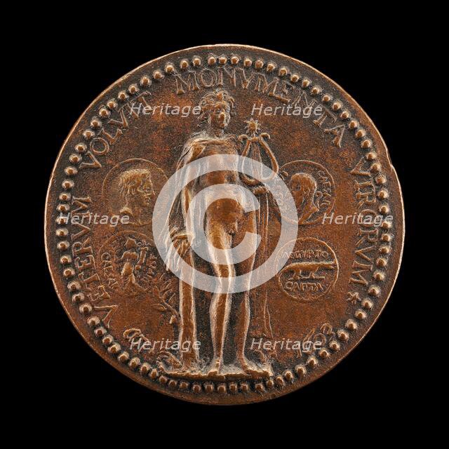 Apollo and Coins of Augustus [reverse], 1603. Creator: Philippe Lalyame.