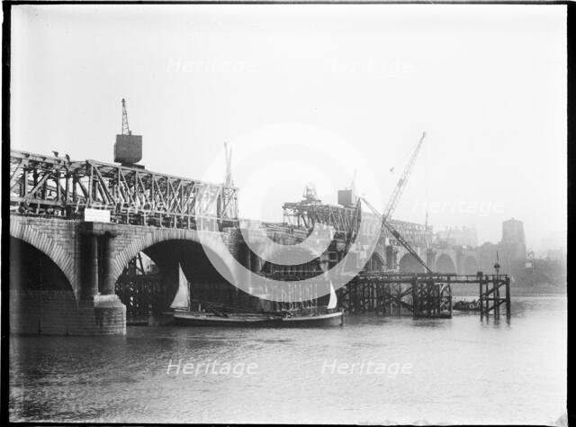 Demolition of Waterloo Bridge, City of Westminster, Greater London Authority, 1936. Creator: Charles William  Prickett.