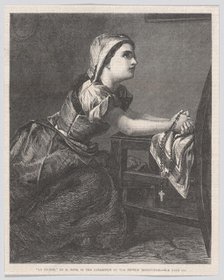 La Prière (The Prayer), from "Illustrated London News", March 2, 1867. Creator: William Luson Thomas.