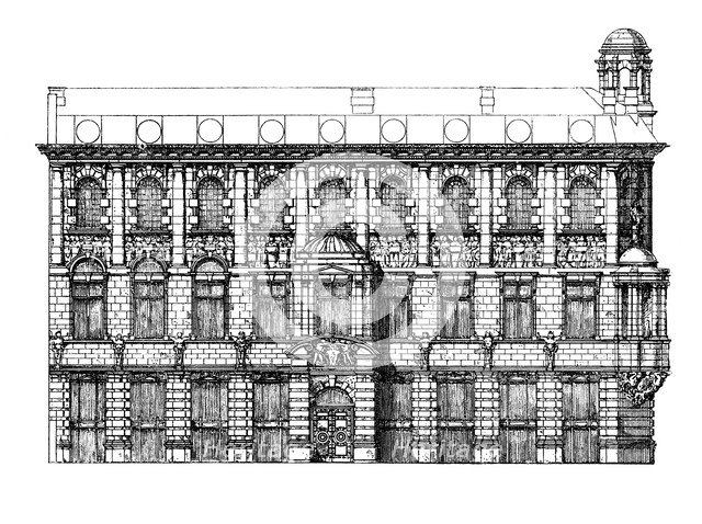 Elevation of the Institute of Chartered Accountants, 1895. Artist: Unknown