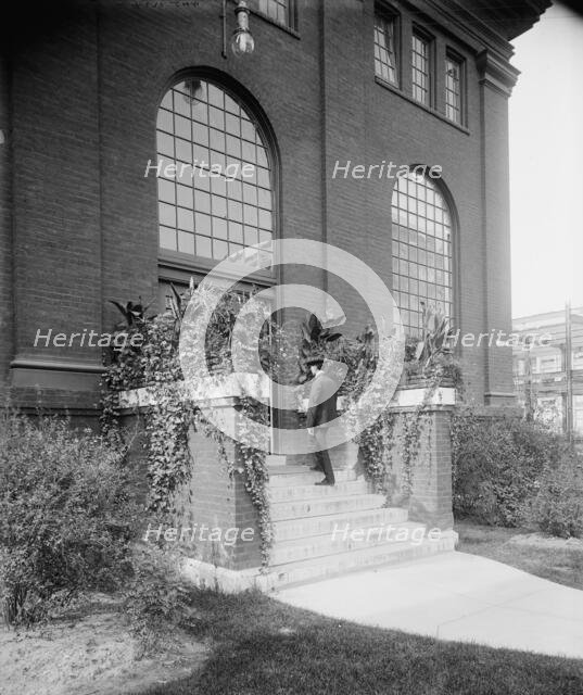 Front entrance to power house, National Cash Register [Company], Dayton, Ohio, (1902?). Creator: William H. Jackson.