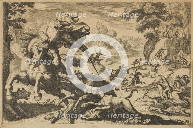 Boar Hunt, c1609. Creator: Tempesta; Antonio (1555-1630).