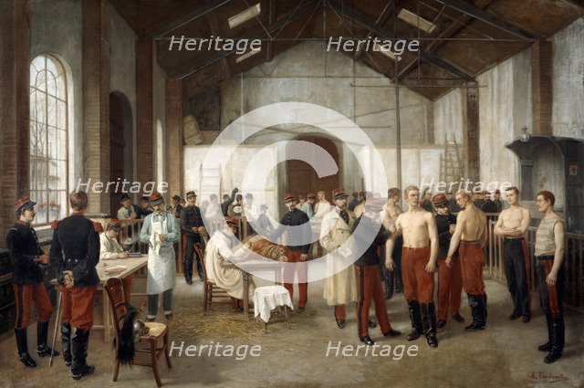 'Vaccination at the Val de Grace Hospital in Paris', c1900.  Artist: Alfred Touchemolin