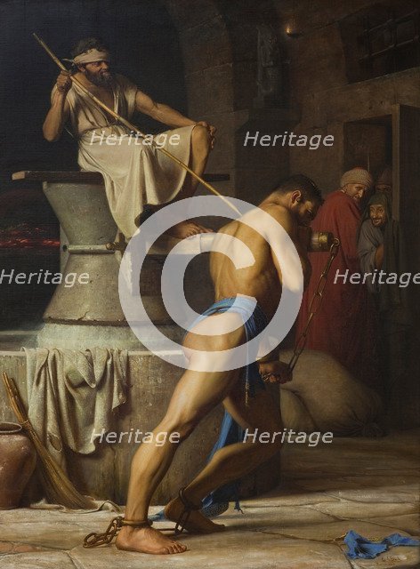 Samson and the Philistines, 1863. Artist: Bloch, Carl (1834-1890)