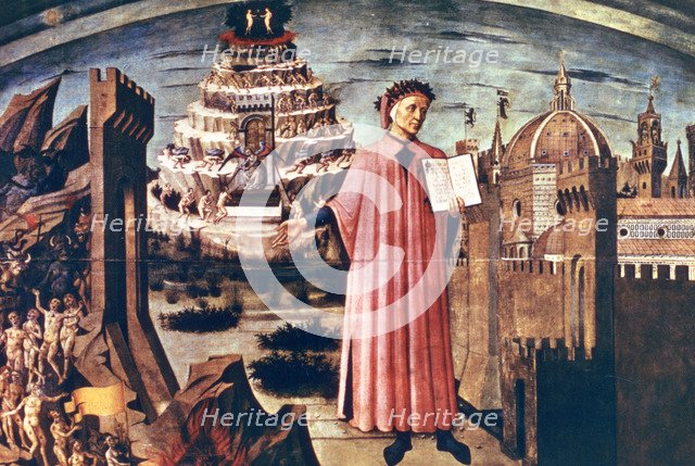 Dante and his Poem the 'Divine Comedy', 1465.  Artist: Domenico di Michelino