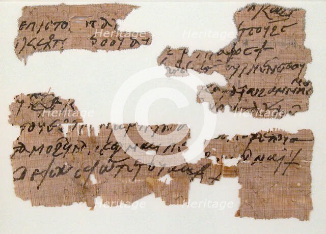 Papyri Fragments of a Letter, Coptic, 7th century. Creator: Unknown.