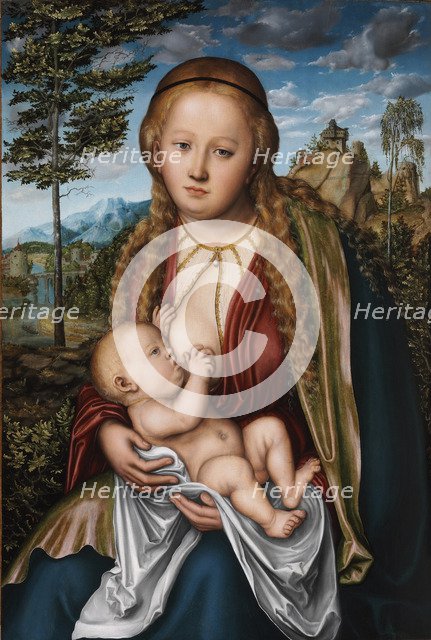 Tthe Virgin suckling the Child. Artist: Cranach, Lucas, the Elder (1472-1553)