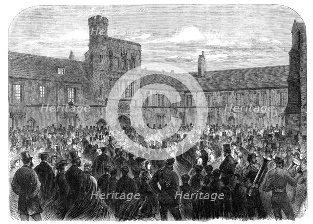 The singing of "Dulce Domum" at Winchester College, 1865.  Creator: Unknown.