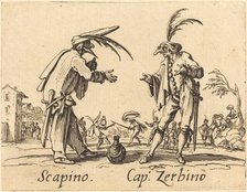 Scapino and Cap. Zerbino, c. 1622. Creator: Jacques Callot.