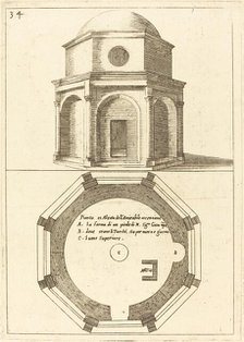 Plan and Elevation of the Church of the Ascension, 1619. Creator: Jacques Callot.