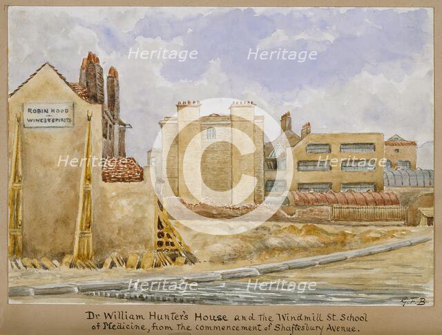 William Hunter's house, and the Windmill Street School of Medicine..., c1880s. Creator: G. F. B..