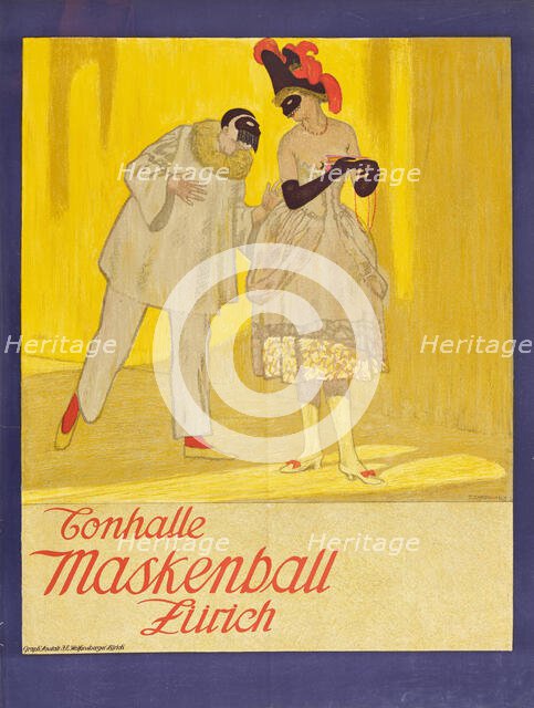 Masquerade ball. Tonhalle Zurich, 1911. Creator: Cardinaux, Emil (1877-1936).