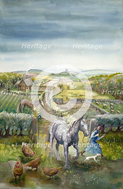 Rural landscape, c17th century, (c1990-2010). Artist: Judith Dobie.